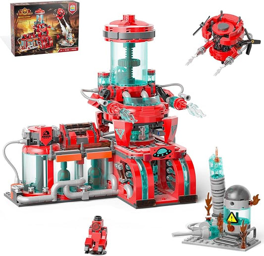 Space Fire Station Builidng Set Compatible with Lego City Fire Station, 919 Pcs with Firefighting Robot Building Toy Set for Adult &14+ Kids