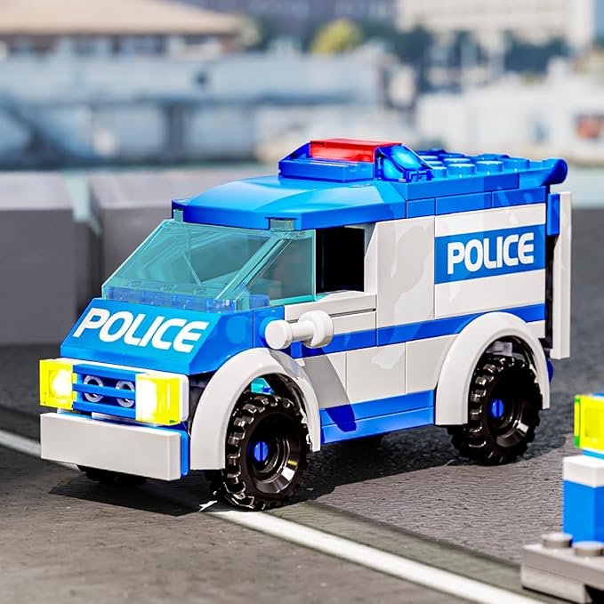 City Police Station Building Blocks Sets,570pcs City Police Station & Car Building Bricks Gift for Boys 6+ (Compatible with Lego)