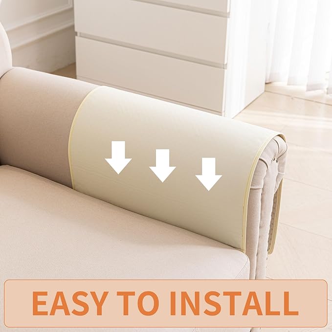 HAOMAIJIA Anti Slip Sofa Armrest Organizer Arm Chair Bedside Caddy Storage Organizer For Recliner Couch With 6 Pockets For Cell Phone Tv Remote Control (Ivory White, 31.89 inches × 18.5 inches)