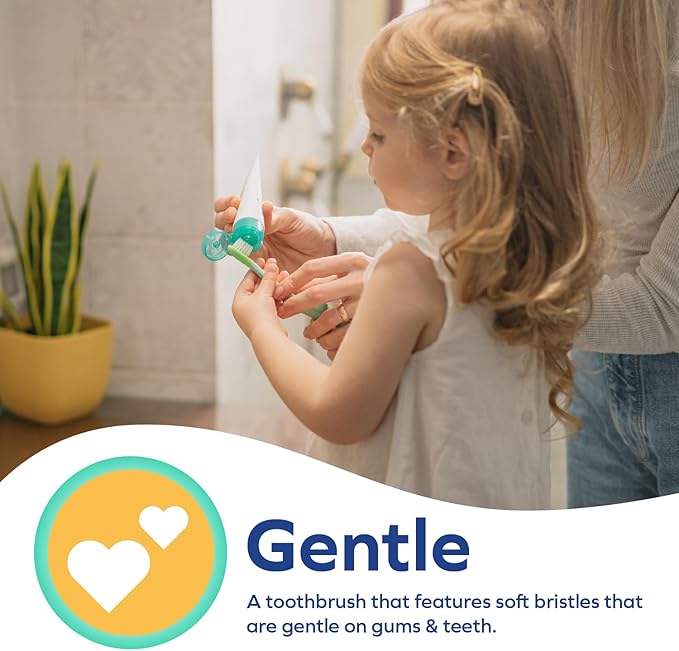 Dr. Talbot's Toddler Training Toothbrush and Natural Kids Toothpaste with Citroganix - 1.6 oz - Fluoride-Free Toothpaste and Toddler Toothbrush - 6+ Months - Alligator