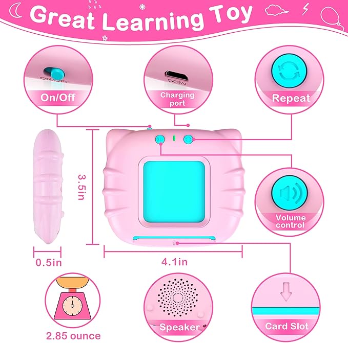 Toddler Toys Age 2-6, Girls Birthday Gift,Learning Toys for Toddlers, 224 Sight Words Educational Toys, Montessori Toys for 2 Year Old, Talking Flash Cards,Sensory Toys, Speech Therapy, Toys for Girls