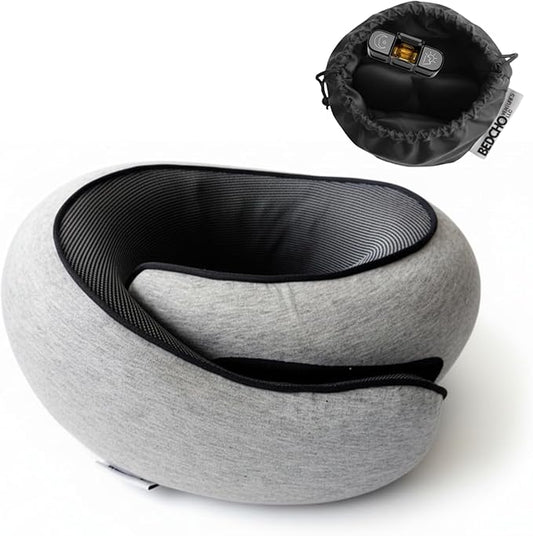 Travel Pillow for Airplane,Ergonomic Neck Support Memory Foam Scarf Pillows, Design Like a Cinnamon Roll, Soft & Comfy for Travel, Car, Train & Office, Adults & Kids, Includes 3D Eye Mask & Pill Case