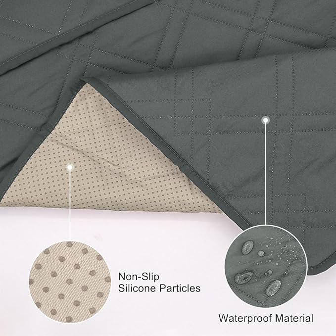 Couch Armrest Organizer Remote Control Holder Bedside Caddy with 6 Pockets, Non-Slip Armchair Caddy Sofa Armrest Organizer for Tv Remote Control, Magazine, Cell Phone, Dark Grey