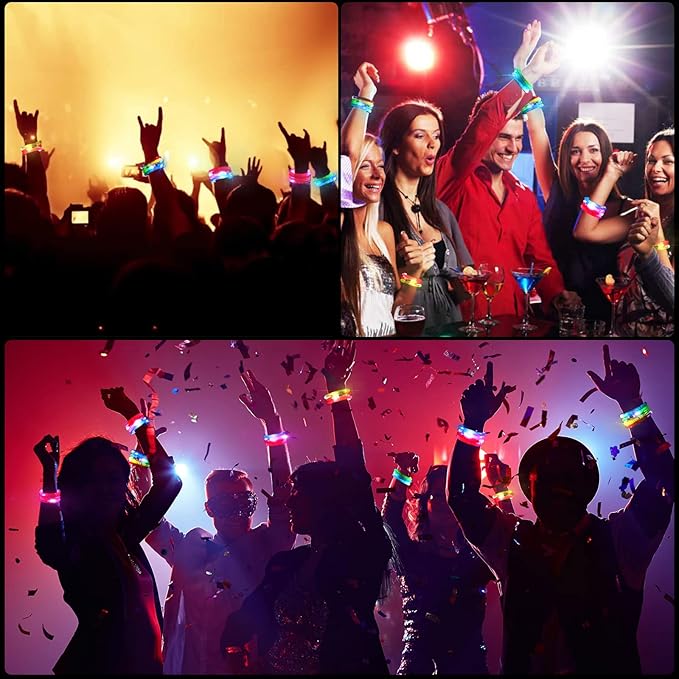 36Pcs LED Bracelets Glow Sticks Glow in the Dark Party Supplies for Kids/Adults, Christmas Party Favors for Kids Flashing Light up Toys, Neon Accessories Carnival Birthday Concert Games Gifts