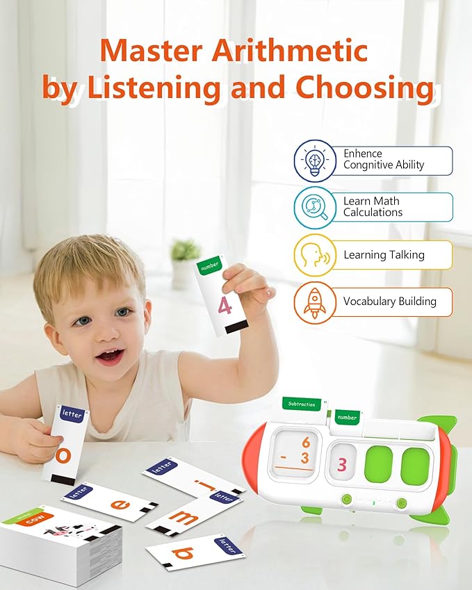 Talking Phonics Flash Cards -Preschool Learning Activities for Toddlers 3-8,Mastering Numbers, Letter Sound, Improving Reading Skills by Blending and Segmenting Words, Ideal Gifts for Kids