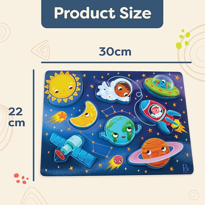 B. toys- Peek & Explore - Outer Space- Chunky Puzzle – Puzzle for Toddlers, Kids – Space Puzzle – Planets, Astronauts, Spaceships – 2 Years +