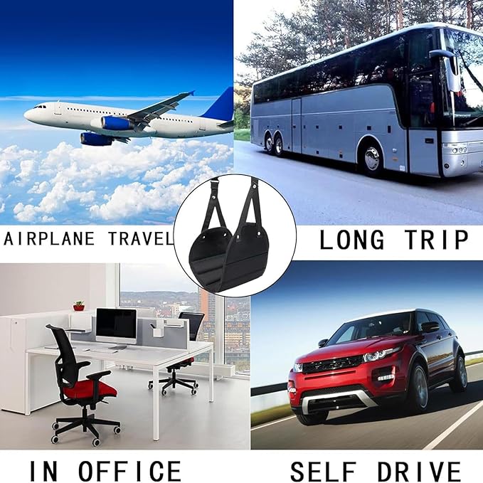 Foot Hammock Portable Comfort – Rest Sling Extended Adjustable, Strap Airplane Footrest, Relax Feet Car Office International | Relax Your Feet, Car, Office, International Flying, Road Trip, Work, Sl