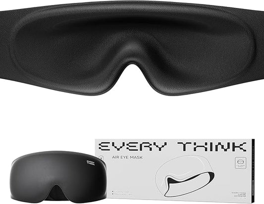 EVERY THINK Ultimate Comfort Sleep Mask for Side Sleepers - 3D Zero Pressure & 100% Light Blocking Eye Mask for Sleeping, Adjustable & Breathable for Women Men, Travel Essentials (Black)
