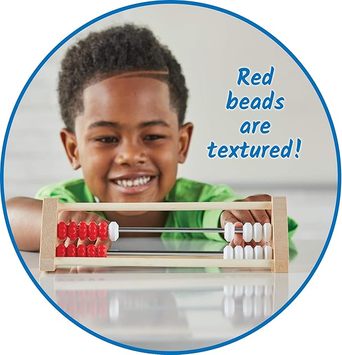 hand2mind 20 Bead Wooden Sensory Rekenrek, Abacus for Kids Math, Math Manipulatives Kindergarten, Counting Rack for Kids, Counters for Kids Math, Educational Toys for Elementary Kids (Set of 1)