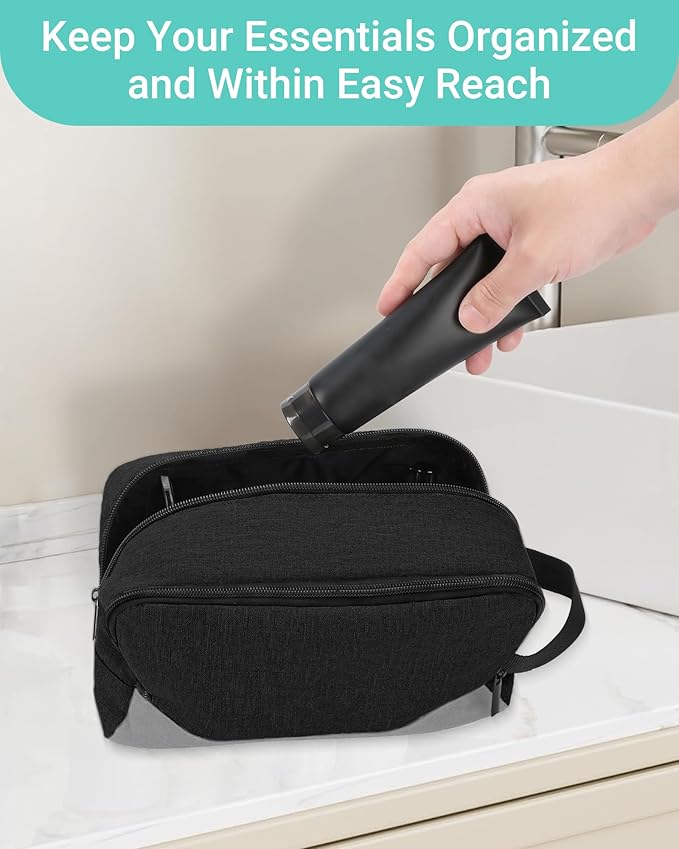 Elviros Travel Toiletry Bag for Men Hanging Dopp Kit Shaving Bag Toiletries Organizer Small Tool Medicine Hygiene Bag for Traveling Pouch(Dark Grey,Large)