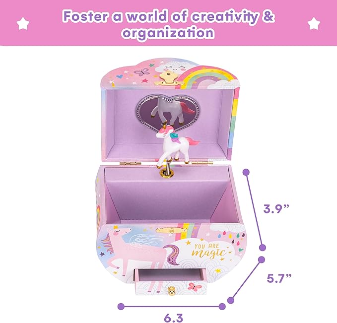 Jewelkeeper Girl's Cloud Shaped Unicorn Musical Jewelry Box