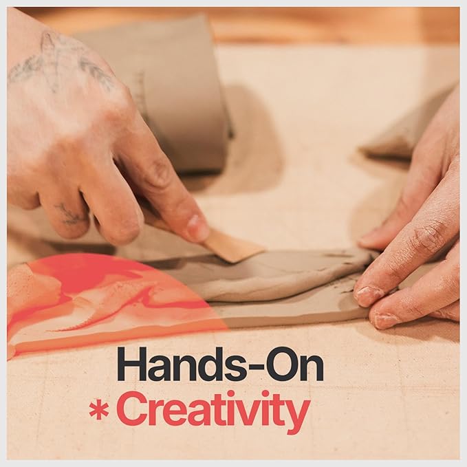 Clay Tools Kit, 25-Piece Pottery Tools with Storage Bag, Air Dry Clay Tools for Kids & Adults, Polymer Clay Tools for Pottery, Dotting, Modeling, Carving, Shaping and Crafting