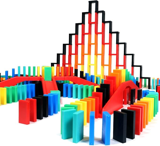 Bulk Dominoes Pro-Domino Kit | Dominoes Set, STEM STEAM Small Toys, Family Games for Kids, Kids Toys and Games, Building, Toppling, Chain Reaction Sets (Expert)