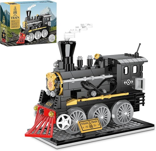 BRICK STORY Train Building Toys, Classic Steam Train, Creator Locomotive Model, Retro City Train Set, Creative Construction Brick for Kids Boys 6-12 261 Pieces
