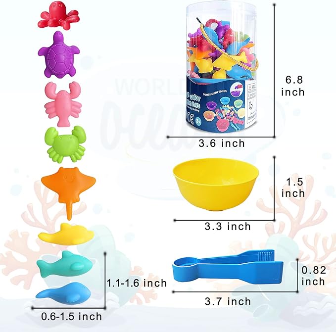 Counting Ocean Animal Toys Matching Games, Sensory Toys for Toddlers 3+, Autistic Children Learning Resources Tools, Preschool Learning Activities for Math Color Educational for Boy Girls Christmas