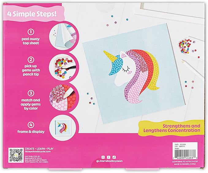 Ice Cream & Unicorn Gem Art Kit- 800+ pc Set, DIY Craft Project, Create Art That Sparkles, No-Mess Peel & Stick, Kids Ages 6+