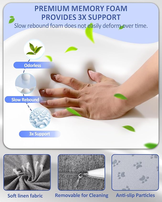 Seat Cushion with Back Support,Lumbar Support Pillow for Office Chair,Memory Foam Car Seat Cushion with L-Shaped Ergonomic Design,Lumbar Pillow Office Chair Cushion for Car,Truck,Desk,Chairs