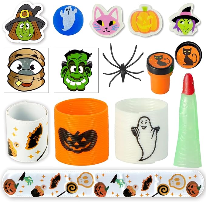 Halloween Prefilled Pumpkin Box with Party Favors, 12 Pcs