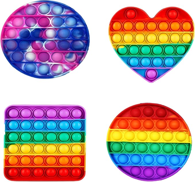 48pcs 5in Random Pop Bubble Fidget Sensory Toys, Pop Toy Bulk for Party Favor, Classroom Student Prizes Easter Basket Goodie Bag Stuffers Christmas Valentine Gift for Kid