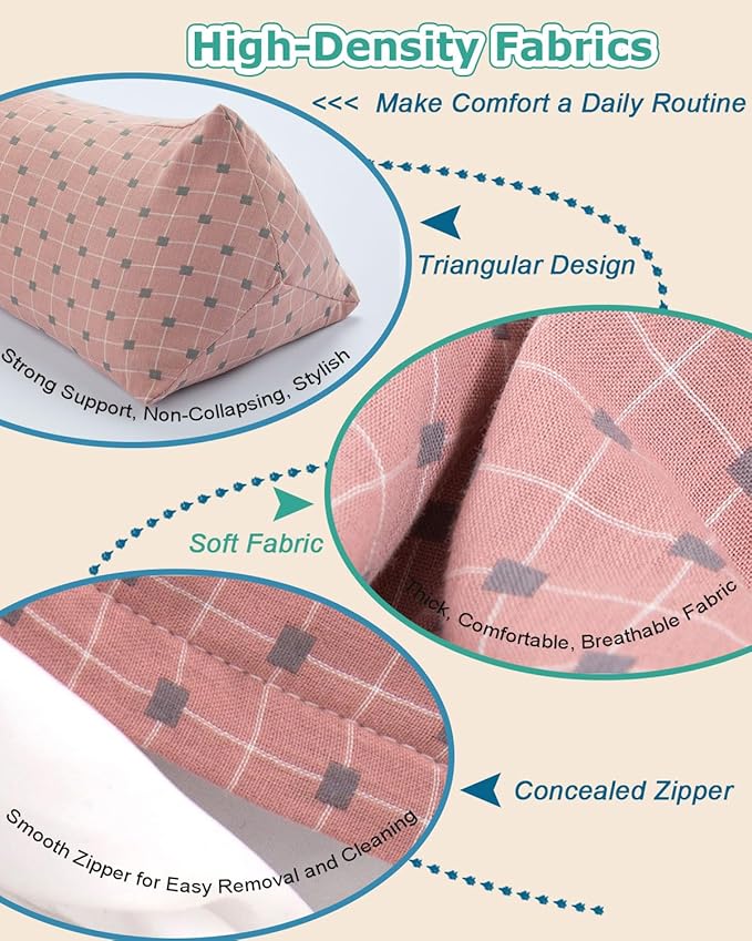 Buckwheat Pillow for Neck Pain Relief, Buckwheat Cervical Pillow, Small Neck Pillow, Adjustable Firm Neck Support Pillow for Sleeping, Buckwheat Hulls Filling, Pink 6 * 15 inch