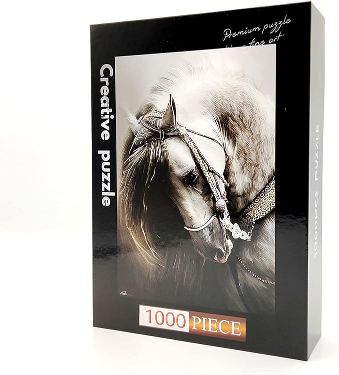 Jigsaw Puzzles 1000 Pieces for Adults 1000 Piece Puzzles for Adults and Kids (White Horse)