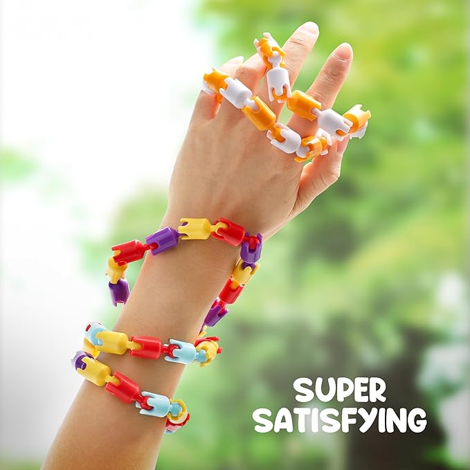 Boxgear 6pc Multicolored Fidget Toys for Kids, Boys, Girls, Adults - Best Sensory Items for Autism, Relaxation, Stress, Decompression - Chain Spinner Alternative Gift