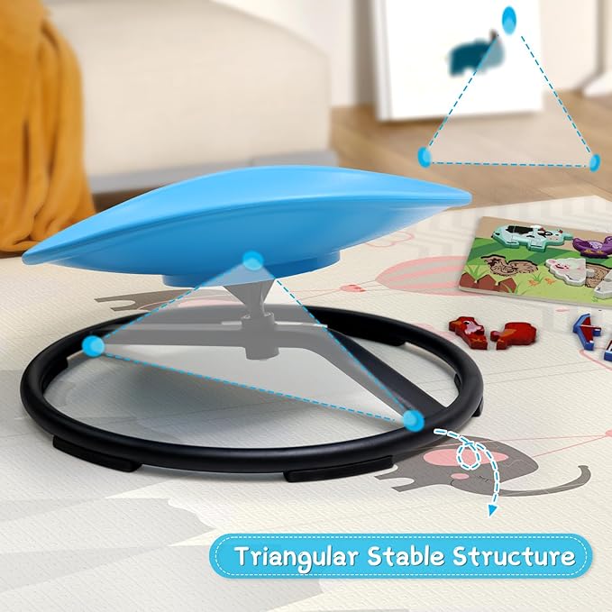 Kids Sensory Swivel Chair, Sensory Spin Chair for Autism Kids, Body Coordination Training Chair, Spin Seat, Metal Base, Non-Slip Design