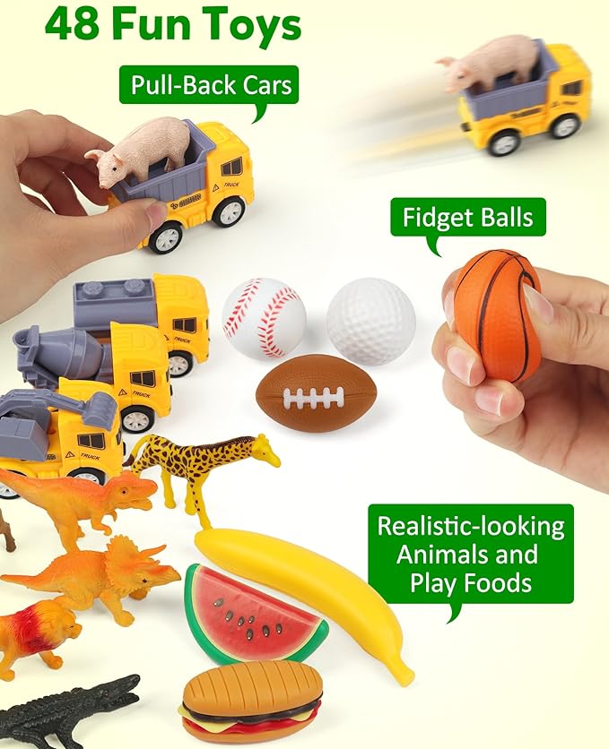 Coogam Sorting Toy for Toddlers, Animals Dinosaurs Fruits Vehicles Foods Fishes Balls Farm Playset, Fine Motor Montessori Game Preschool Educational Learning Gift for Year Old Kids