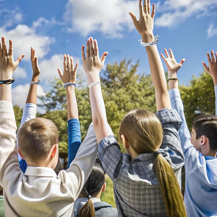 16 Set Friendship Bracelet Party Favors Braided Friendship Bracelets with Cards Adjustable Woven Friendship Bracelets Handmade Braided Bracelet for Teens Adults Camping Party Favors