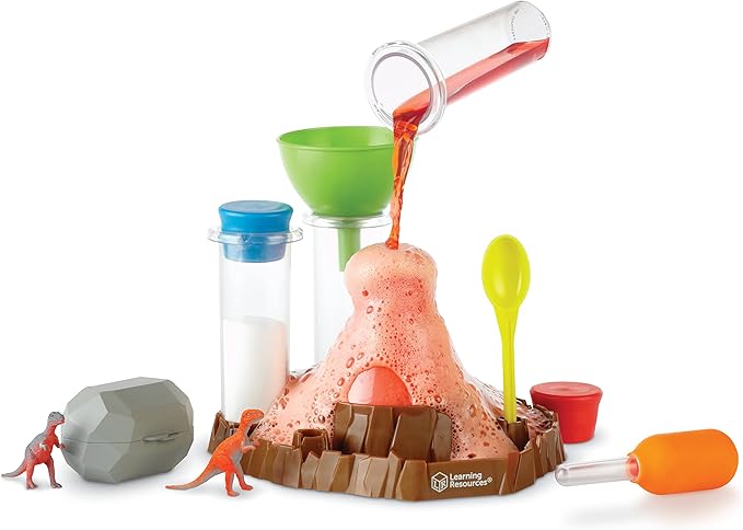 Learning Resources Fizzy Volcano Science Kit - 13 Pieces, Ages 4+, Preschool STEM Toys for Kids, Science Experiments