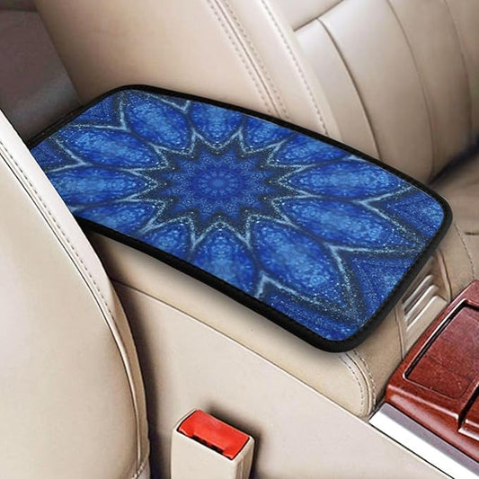 DORKEIXIA Lotus Mandala Floral Flower Auto Center Console Armrest Pad Universal Car Center Console Cover Seat Box Cover for Sedan, Van, SUV, Truck Car Accessorie