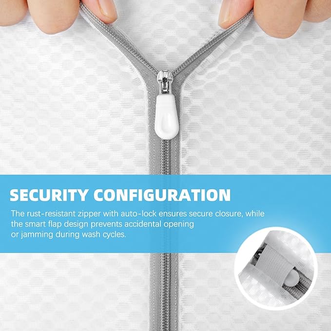 Honeycomb Mesh Laundry Bags for Delicates - 12x16 Inches Medium Washing Bags for Bras, Lingerie, Socks, Baby Clothes - Gentle Wash Protection with Zipper Closure (6)