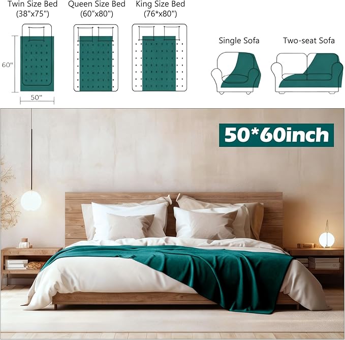 Buryeah 10 Pcs Fleece Blanket Bulk Warm Soft Fleece Blankets Cozy Lightweight Throw Blankets Plush Pet Throw Blanket for Home Bed Sofa Office Wedding Gifts Travel(50" X 60",Colorful)