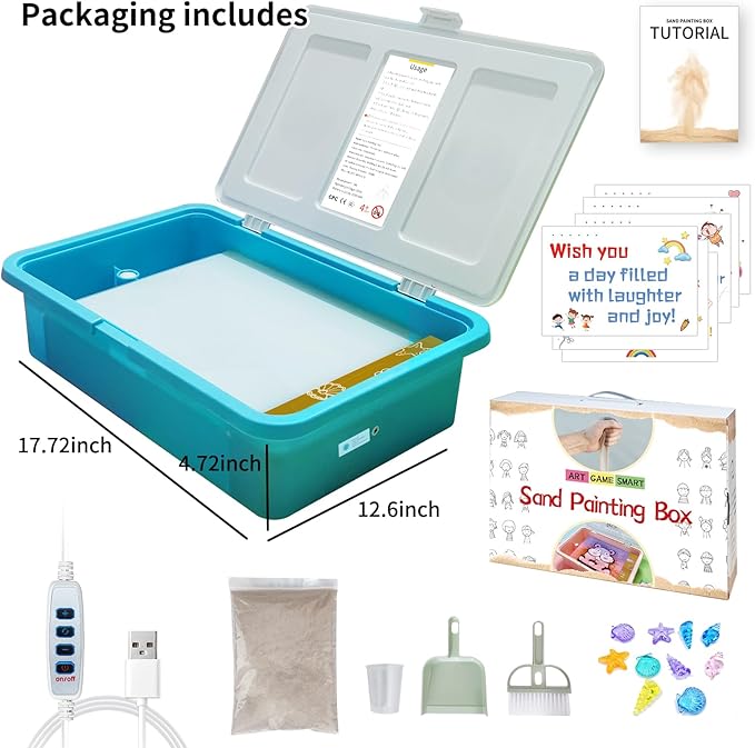 18" Wireless Sand Painting Light Box,Light Up Activity Board,Bright Light Table for Kids,Sensory Toy for Toddlers,Light Table Manipulatives Birthday Gifts for Boys Girls