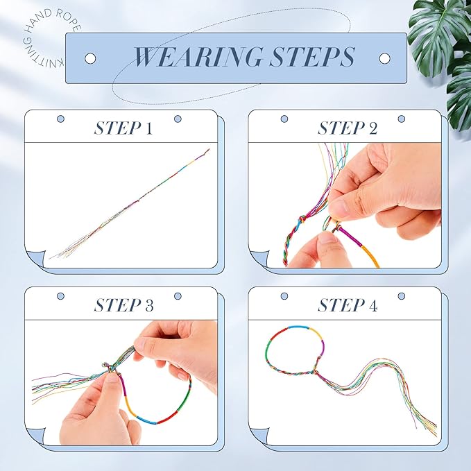 Henoyso 200 Pieces Friendship Bracelets Bulk Handmade Braided String Colorful Braid Friendship Cords Strand Bracelet Party Supply Favors for Birthday Gifts(Classic Style)