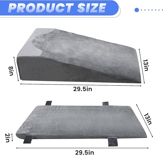 2 Adjustable Heights Leg Elevation Pillows for After Surgery, Knee Replacement Recovery Aids, Bone Foam Knee Surgery Pillow Replacement for Hip Ankle Pain Relief