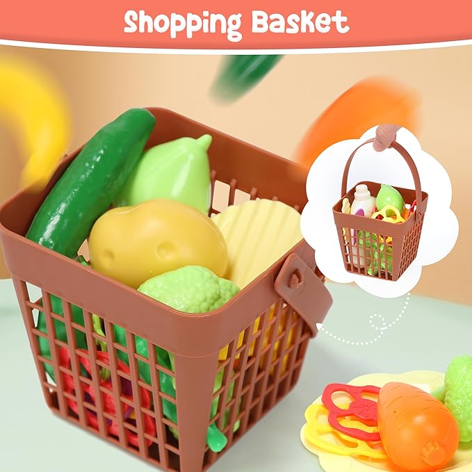 HOLYFUN Kids Kitchen Playset, Kitchen Set for Toddler with Sound and Light, Cooking Stove with Steam, Play Sink and Toy Kitchen Accessories, Pretend Kitchen Toys for Kids Girls Boys, Pink