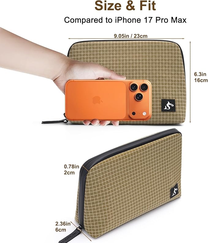 SIMTOP Cord Organizer Travel Small Tech Bag Pouch Case for Cords, Charger, Hard Drive, Power Bank – Water-Resistant Electronics Organizer, Small Portable Gadget Case for Travel