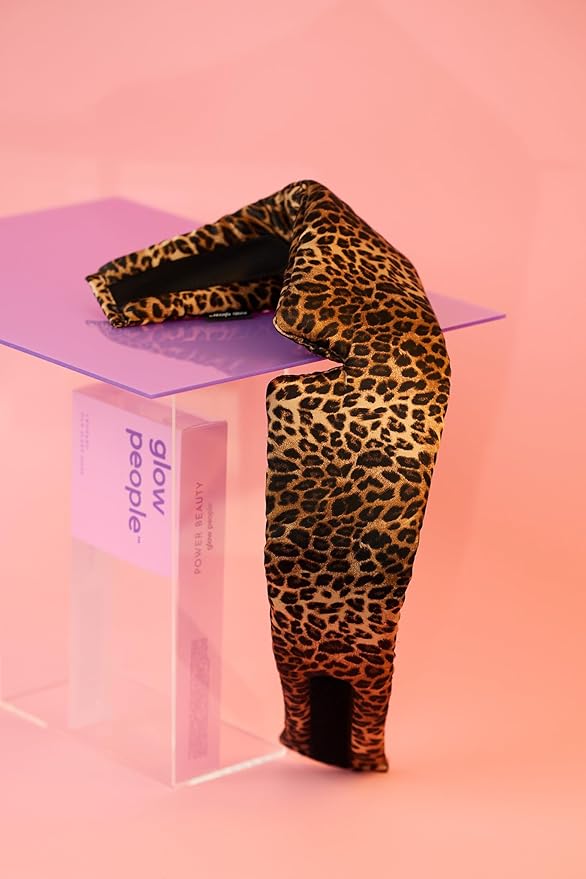 Glow People Silk Sleep Mask – 100% Mulberry Silk Eye Mask for Sleeping, Total Blackout, Cloud-Soft and Adjustable for Beauty Sleep and Travel - Leopard