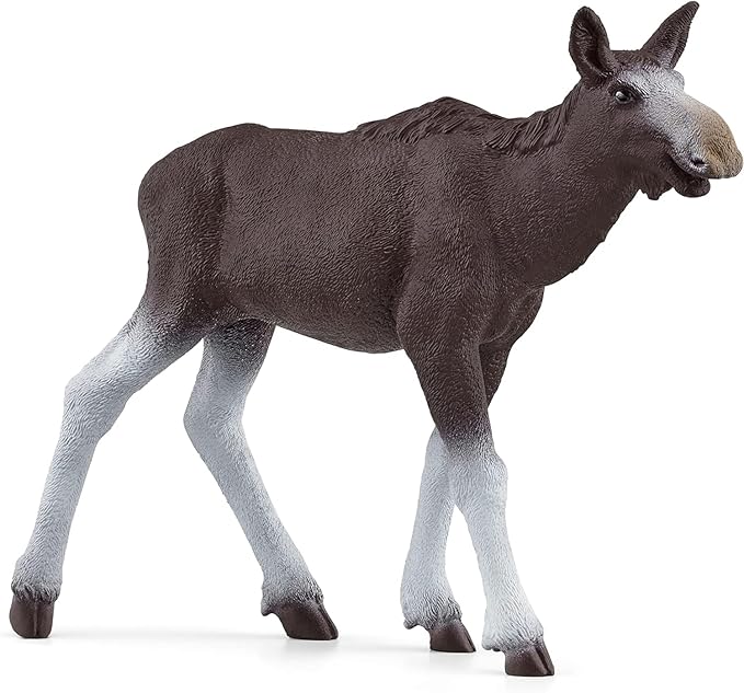 Schleich Wild Life Mother Moose and Calf Playset - North American Forest Animal Toys Playset with Realistic Natural Mother Moose and Baby Calf, Gift for Toddlers, Kids, Boys, and Girls Ages 3 and Up