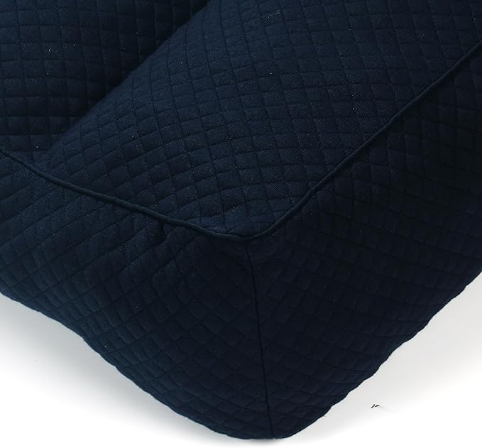 HOMBYS Shredded Memory Foam Knee Pillow for Side Sleepers, 5.5" Height Pillow Between Legs for Aligns Spine & Relieves Pressure Hip & Leg Elevation, Supportive Pillow for Pregnancy, Sciatica,Navy Blue