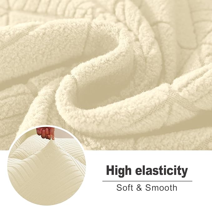 NORTHERN BROTHERS Recliner Sofa Covers 3 Seater - Reclining Sofa Covers Couch Covers for Reclining Couches Reclining Couch Covers, Beige