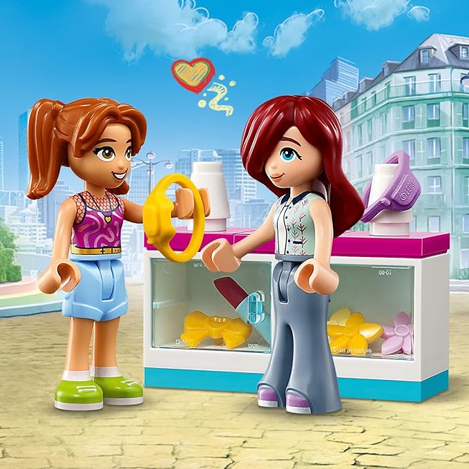 LEGO Friends Tiny Accessories Store and Beauty Shop Toy, Pretend Playset for Kids, Paisley and Candi Mini-Doll Characters and Mini Dolls Accessories, Great Gift for 6 Year Old Girls and Boys, 42608