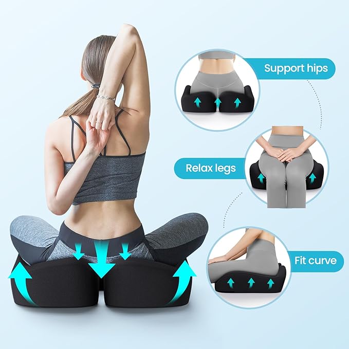 Benazcap Memory Foam Seat Cushion for Office Chair, Ergonomic Chair Cushions for Tailbone Pain Relief, Sciatica & Back Support, Office Chair Cushion & Car Seat Cushion