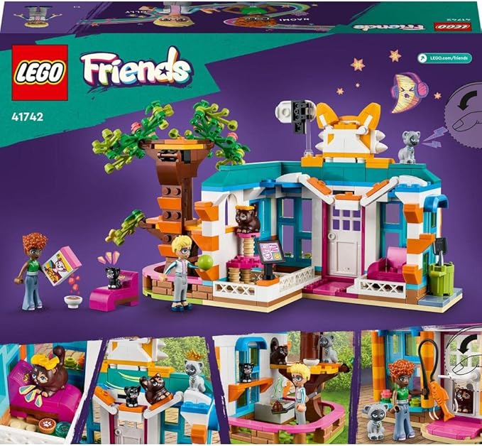 41742 Friends Cat Hotel A Toy Brick Building Set Perfect for Cat Lovers Featuring A Cat Themed Building and 3 Cat Characters 6+ 445 Pieces