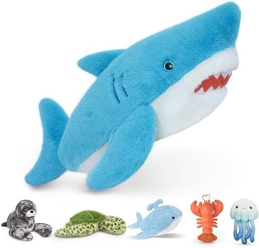 Niuniu Daddy 23" | 3.3 Pound Shark Weighted Stuffed Animals for Kids Adults, Soft Shark Weighted Plush Animal Calming Toys for Sleeping, Cute Body Pillow for Presents Birthday Christmas Holiday