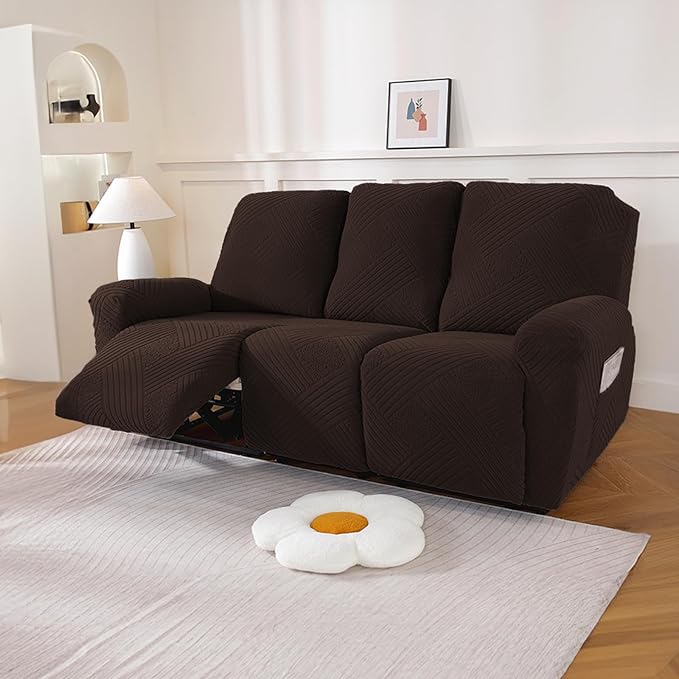 NORTHERN BROTHERS Recliner Sofa Covers 3 Seater - Reclining Sofa Covers Couch Covers for Reclining Couches Reclining Couch Covers, Dark Brown