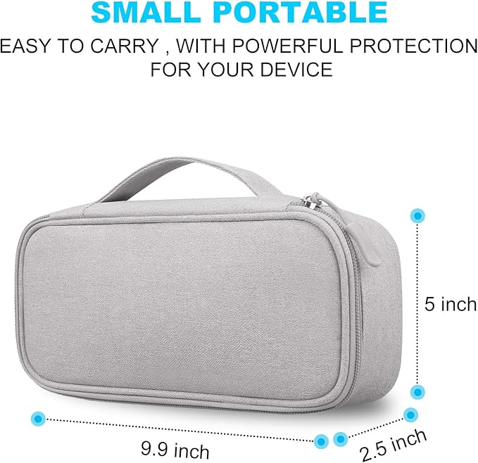 Lacdo Electronic Organizer Travel Cable Organizer Bag Pouch Tech Electronic Accessories Carry Case Portable Double Layers Charger Case for Cable, Cords, Charger, Earphone, Power Bank, Gray