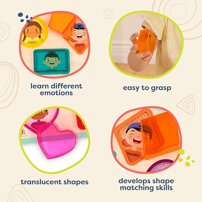 B. toys- Shapes & Emotions- Chunky Puzzle – Toddler Puzzle – Geometric Shapes & Emotions – Classic Toys for Kids – 2 Years +