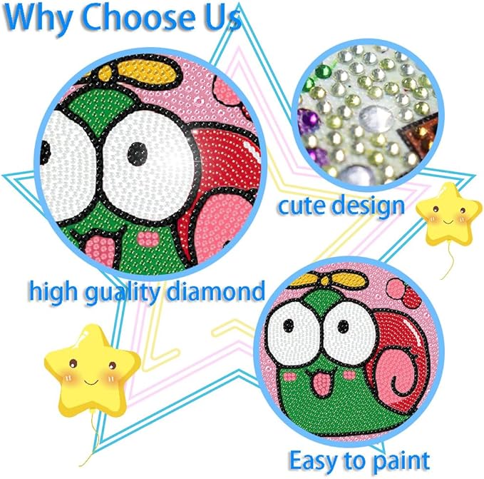 4 Pack 5D Cartoon Animals Diamond Art Kits for Kids, Cute Tiger DIY Diamond Painting Kit for Kids Beginners,Full Round Drill Big Gem Art for Kids Age 6-12(6X6 inch)